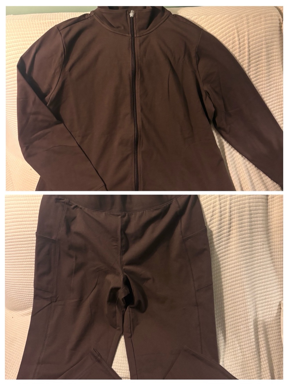NWOT D&Co. Women’s 2-Piece Activewear Set - Mock Neck Jacket & Leggings Size L